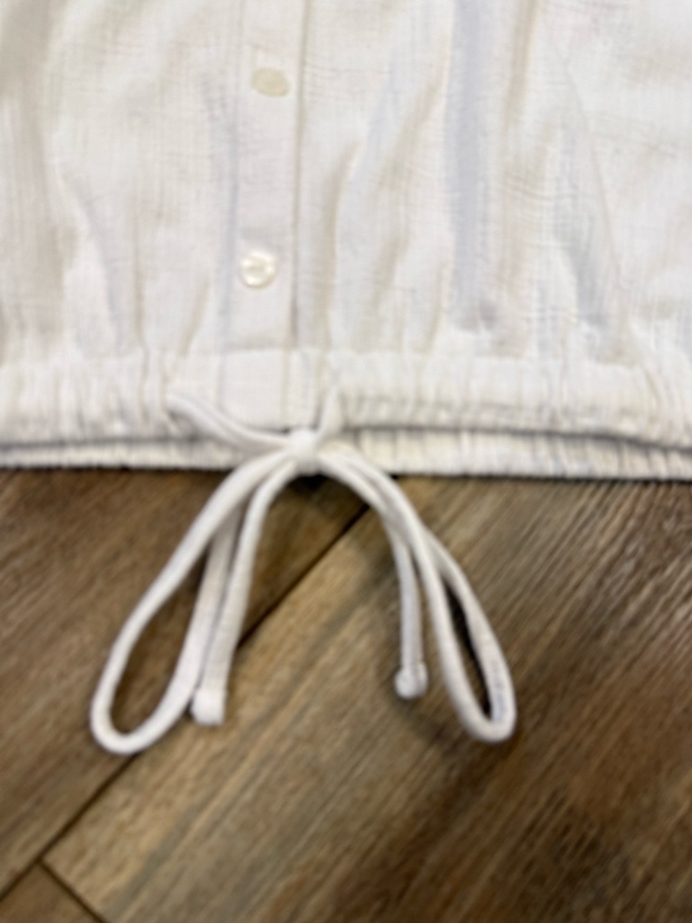 LOFT White Button-Front Drawstring Tank - Picture 2 of 3